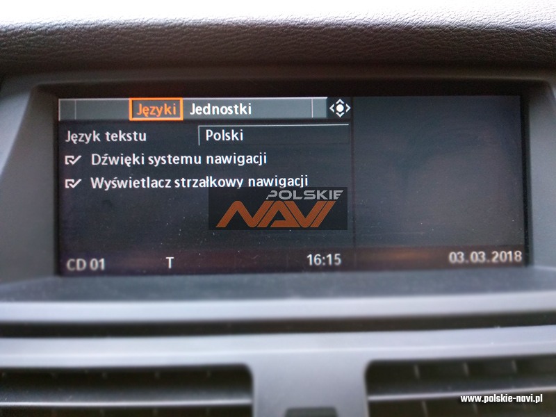 BMW Professional CCC Tłumaczenie nawigacji - Polskie menu
